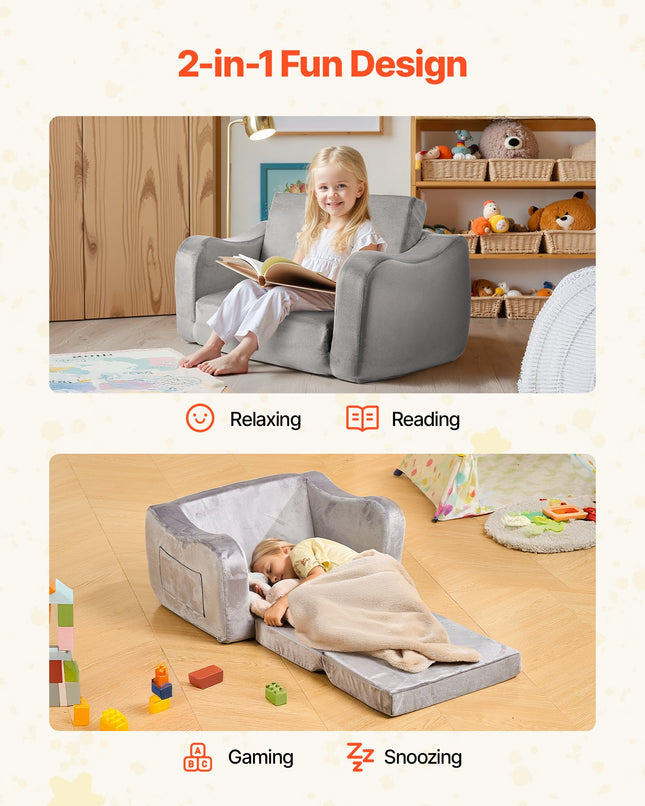 Vaikų sofa-lova VEVOR SF-1567, pilka