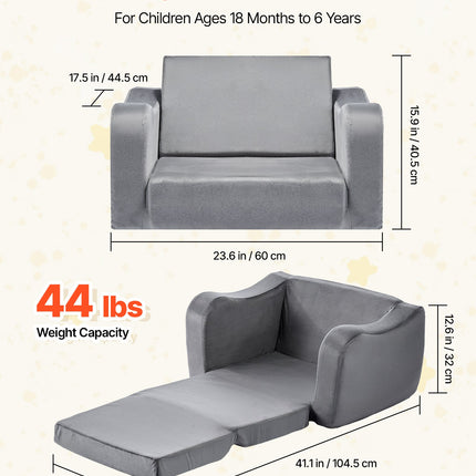 Vaikų sofa-lova VEVOR SF-1567, pilka