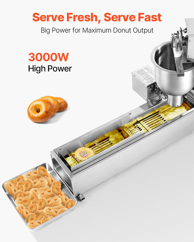 Automatinis spurgų gaminimo aparatas VEVOR DH-15L-EU, 3000 W
