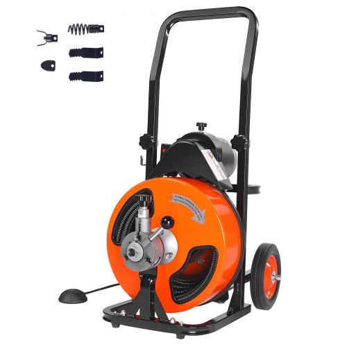 Elektrinis vamzdžių valymo įrenginys VEVOR 30,5 m x 9,5 mm, automatinis padavimas