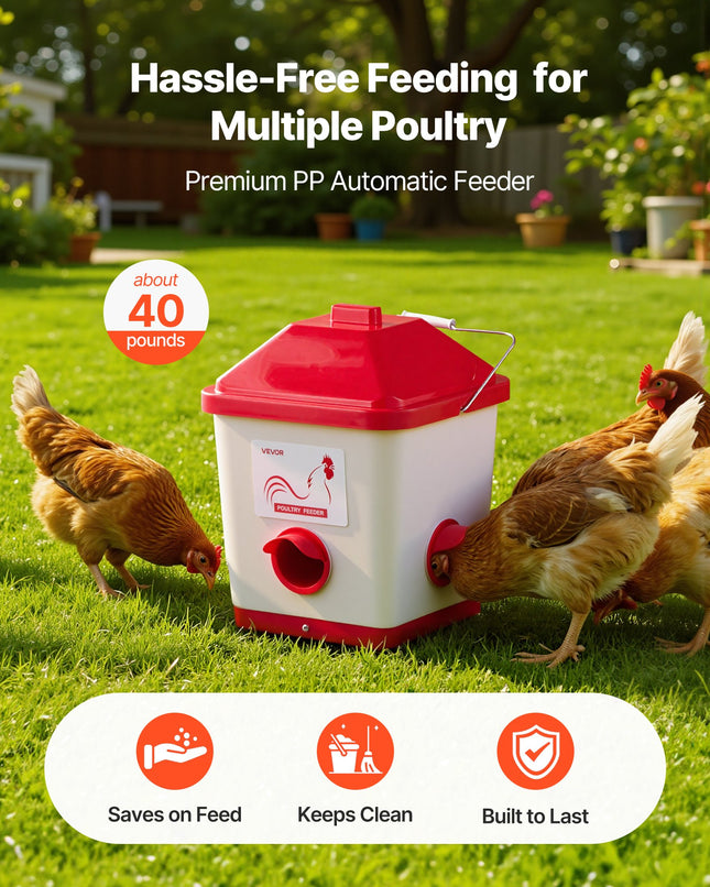 Automatinė vištų lesykla VEVOR 5GAL F, 18,14 kg talpa