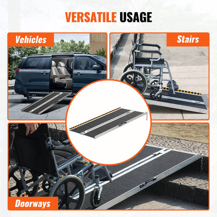 Nešiojama neįgaliųjų vežimėlių rampa VEVOR 1YAZTIV0, 121,9 cm ilgio