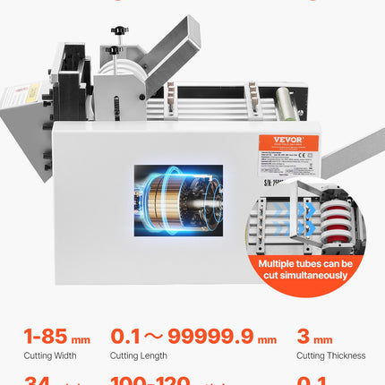 Automatinės termovamzdelių pjovimo staklės VEVOR HZX-100, 1–85 mm pjovimo plotis