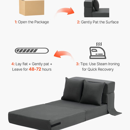 Sulankstoma sofa-lova VEVOR ZDSFD-1, 3-in-1 dizainas