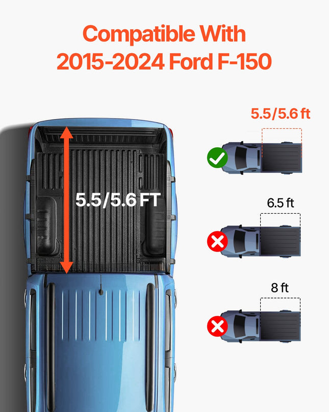 Pikapo kėbulo uždangalas VEVOR Ford F-150 (2015-2024), 5.5' kėbului