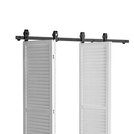 Sulankstomų stumdomų durų furnitūros komplektas VEVOR 76IN-2D-4K, 193 cm bėgelis