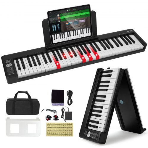 Sulankstomas skaitmeninis pianinas VEVOR BX-11, 61 klavišas