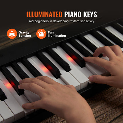 Sulankstomas skaitmeninis pianinas VEVOR BX-20, 88 klavišai