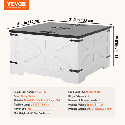 Kavos staliukas VEVOR KLLT-03, 80 cm pločio