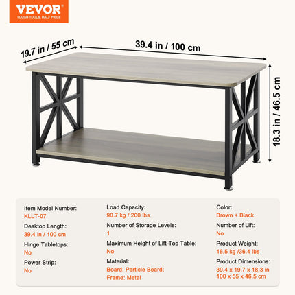 Kavos staliukas VEVOR KLLT-07, 100 cm ilgio