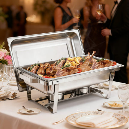 Maisto šildytuvas (Chafing Dish) VEVOR HZ-433, 4 vnt. rinkinys, 9,91 l