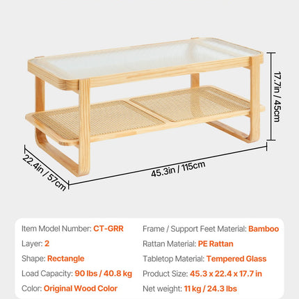 Pintas kavos staliukas VEVOR CT-GRR, 115 cm