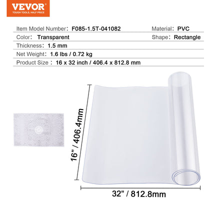 Plastikinė stalo apsauga VEVOR F085-1.5T-041082, 1,5 mm storio