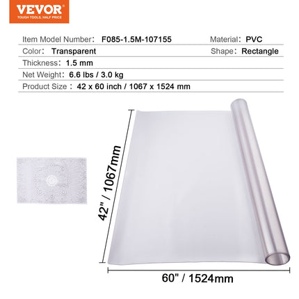 Plastikinė stalo apsauga VEVOR F085-1.5M-107155, 107x152 cm