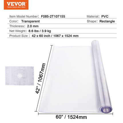 Plastikinė stalo apsauga VEVOR F085-2T107155, 1067x1524 mm