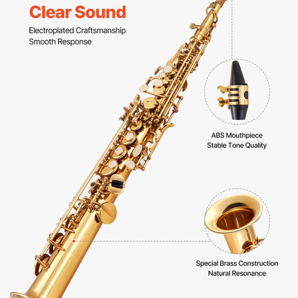 Tiesus soprano saksofonas VEVOR JASS-301, B flat