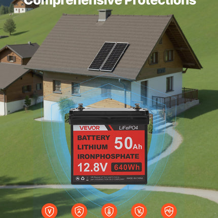 Saulės elektrinės komplektas VEVOR 200W, 12V su 50Ah akumuliatoriumi ir 800W inverteriu