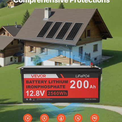 Saulės elektrinės komplektas VEVOR 400W 12V, su 200Ah LiFePO4 akumuliatoriumi