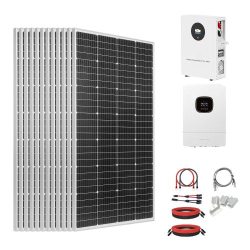 Saulės elektrinės komplektas VEVOR 2400W 48V, su 5000W inverteriu