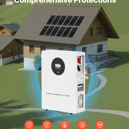 Saulės elektrinės komplektas VEVOR 2400W 48V, su 5000W inverteriu