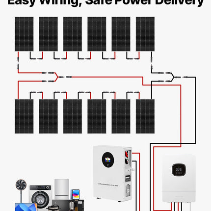 Saulės elektrinės komplektas VEVOR 2400W 48V, su 5000W inverteriu