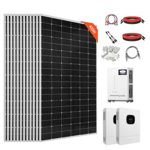 Saulės elektrinės komplektas VEVOR 4800W 48V, su 300Ah LiFePO₄ akumuliatoriumi