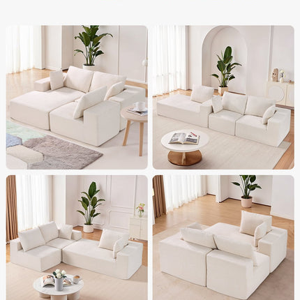 Modulinė kampinė sofa VEVOR 247037#, L formos, smėlio spalvos