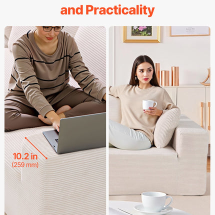 Modulinė kampinė sofa VEVOR 247037#, L formos, smėlio spalvos