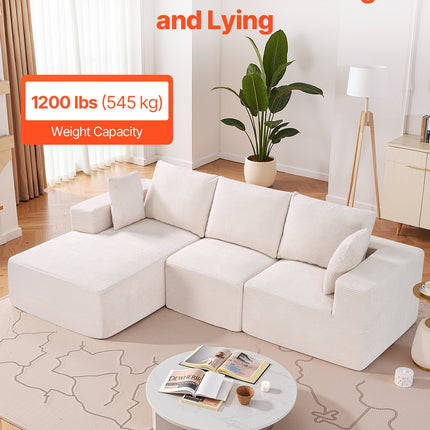 Modulinė kampinė sofa VEVOR 247037#, L formos, smėlio spalvos