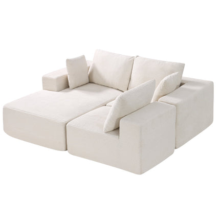 Modulinė kampinė sofa VEVOR 247037#, L formos, smėlio spalvos