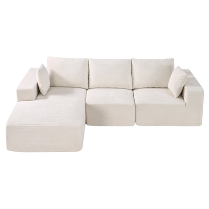 Modulinė kampinė sofa VEVOR 247037#, L formos, smėlio spalvos