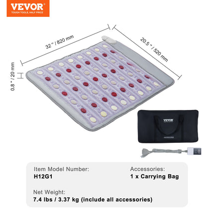 Infraraudonųjų spindulių šildymo kilimėlis VEVOR H12G1-01, 82 x 52 cm