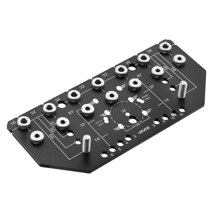 Lentynų kaiščių ir vyrių gręžimo šablonas VEVOR SSXR2506, 6,4 ir 4,8 mm grąžtai