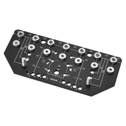 Lentynų kaiščių ir vyrių gręžimo šablonas VEVOR SSXR2506, 6,4 ir 4,8 mm grąžtai
