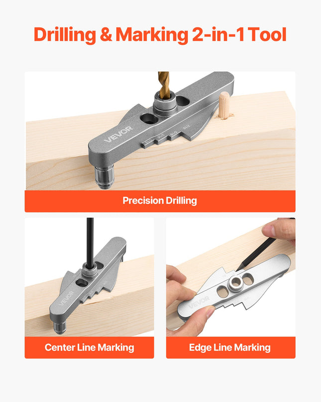 Saviscentruojantis skylių gręžimo šablonas VEVOR SSXR2502, 6,4–9,5 mm