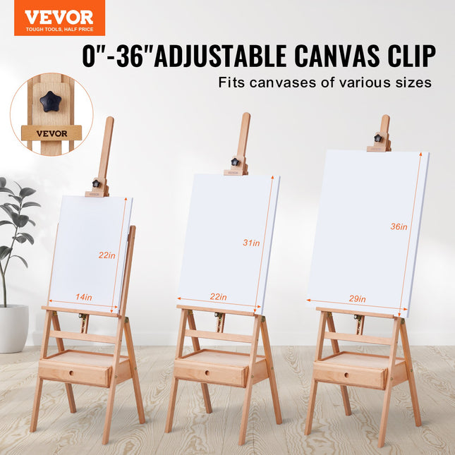 H formos studijinis molbertas VEVOR HJ-2A, drobėms iki 92 cm