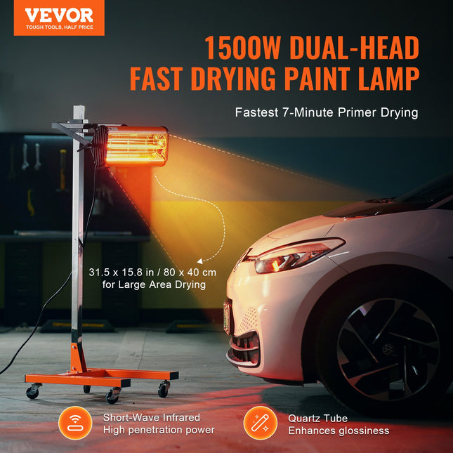 Infraraudonųjų spindulių džiovinimo lempa VEVOR 1A, 1500W