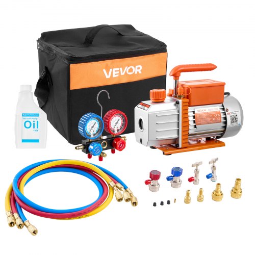 Vakuuminis siurblys su manometrais VEVOR RS-1.5, 127 l/min