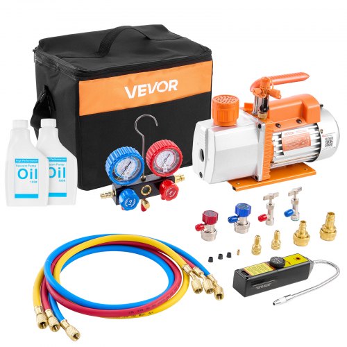 Vakuuminis siurblys su manometrų rinkiniu VEVOR 2RS-2, 198 l/min