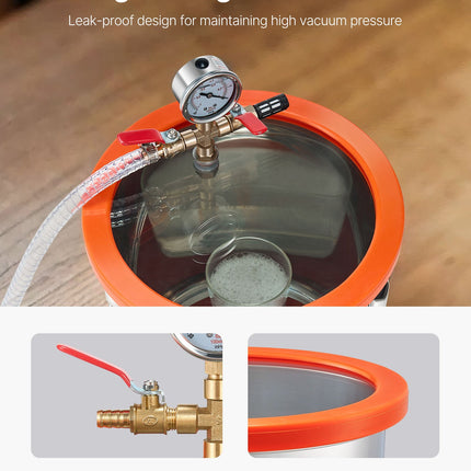 Vakuuminė kamera su siurbliu VEVOR VP125, 11,36 l