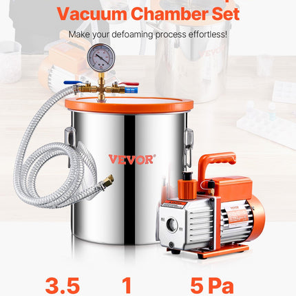 Vakuuminė kamera su siurbliu VEVOR VP125, 19 l