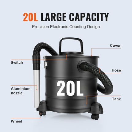 Pelenų siurblys VEVOR K-622, 1200 W