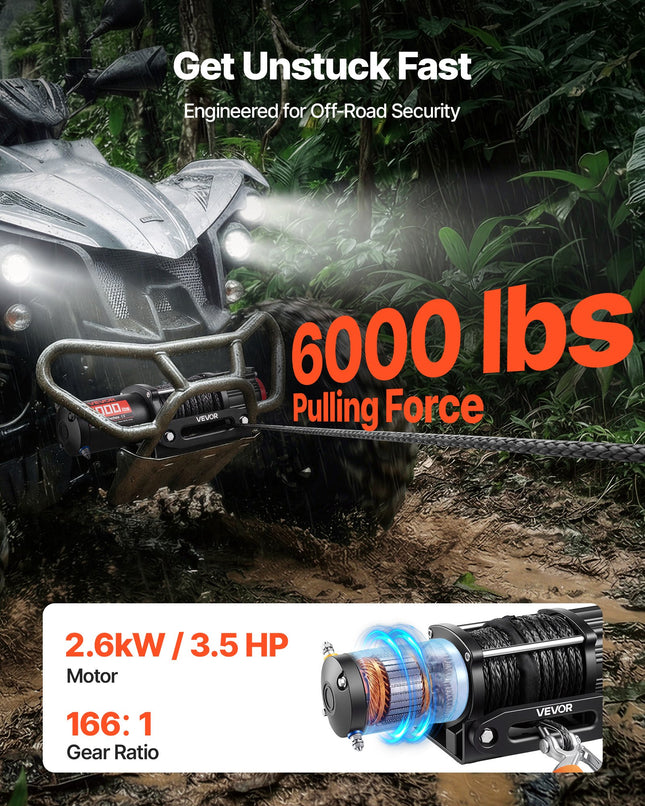 Elektrinė gervė VEVOR 6000lb, 2721 kg