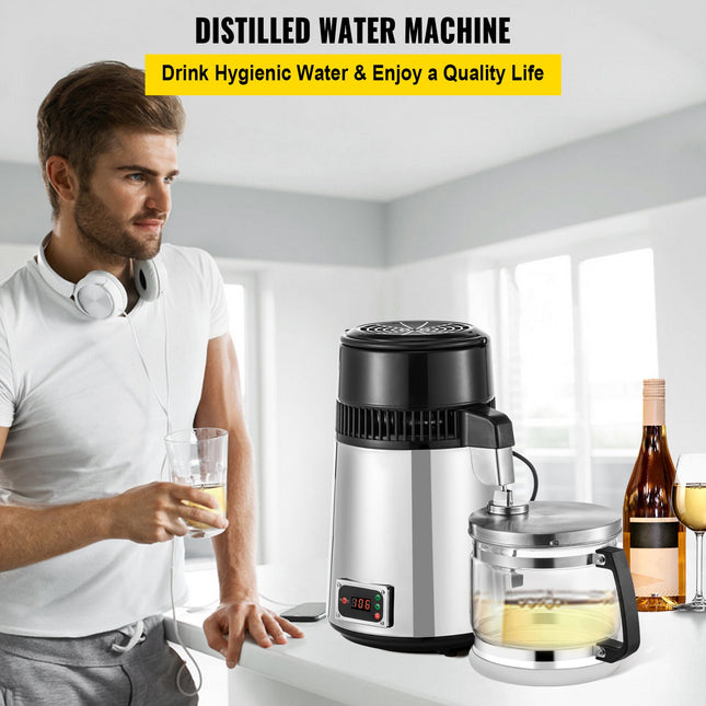 Vandens distiliatorius VEVOR 750W, 4L talpos