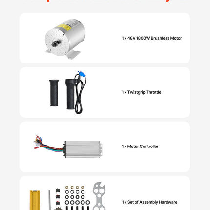 Elektrinio variklio komplektas VEVOR JZ48V1800W, 1800W