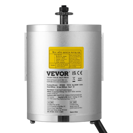 Elektrinis bešepetėlis variklis VEVOR BY1020D, 3000W