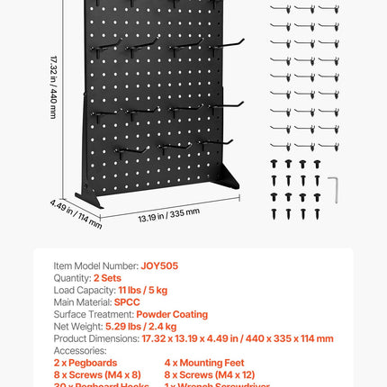Stalinis perforuotas stendas VEVOR JOY505, 43 x 33 cm, 2 vnt.