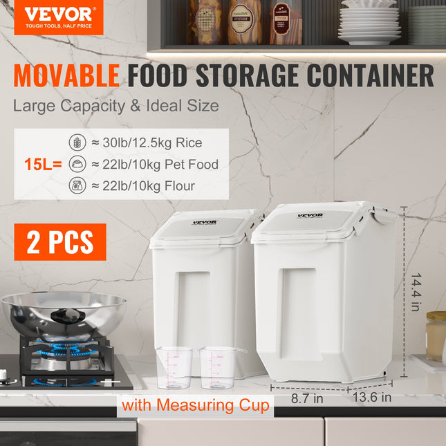 Birių produktų talpos VEVOR F-8908, 2 x 15 l