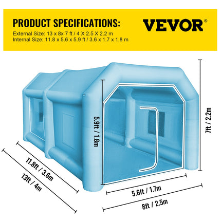 Pripučiama dažymo kamera Giant Workstation 13x8x7FT, 4 x 2,5 x 2,2 m