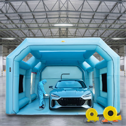 Pripučiama dažymo kamera VEVOR 8.5 x 4.6 x 3 m, su filtravimo sistema ir 2 orpūtėmis